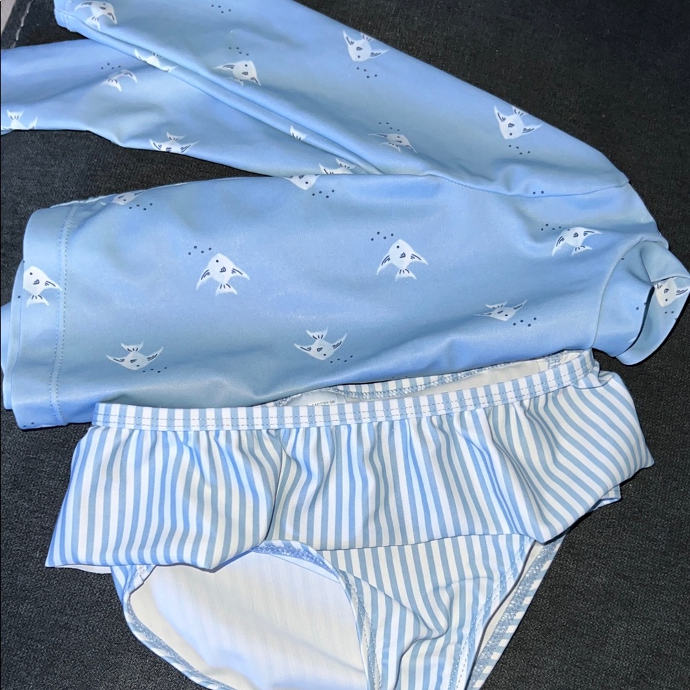 Carter's Blue Swimsuit with Fish Pattern